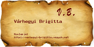 Várhegyi Brigitta névjegykártya