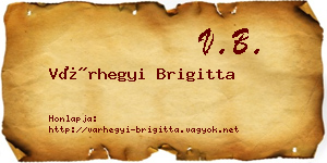 Várhegyi Brigitta névjegykártya